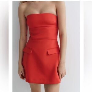 Zara Strapless Mini Lapel Dress